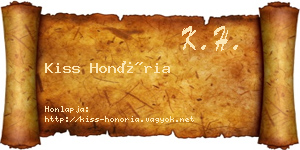 Kiss Honória névjegykártya